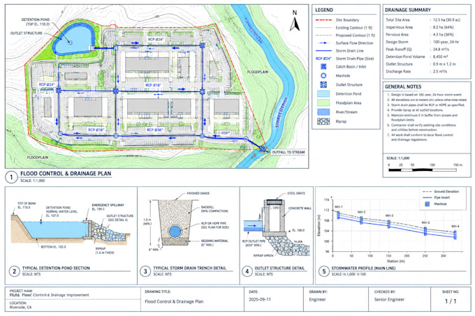 develop hydrology, flood control, drainage and hydraulic engineering solutions