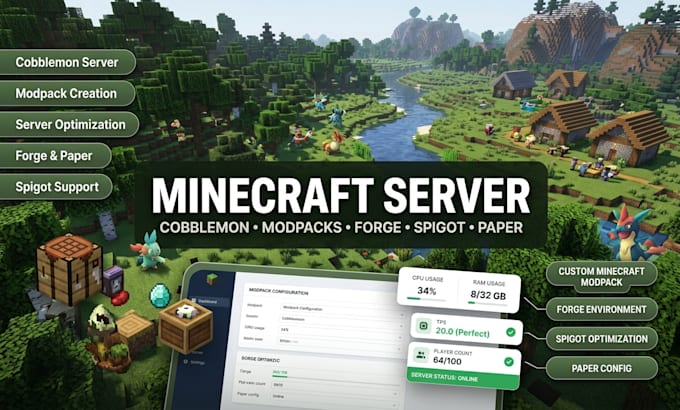 create fix optimize minecraft modpack cobblemon server forge spigot paper server