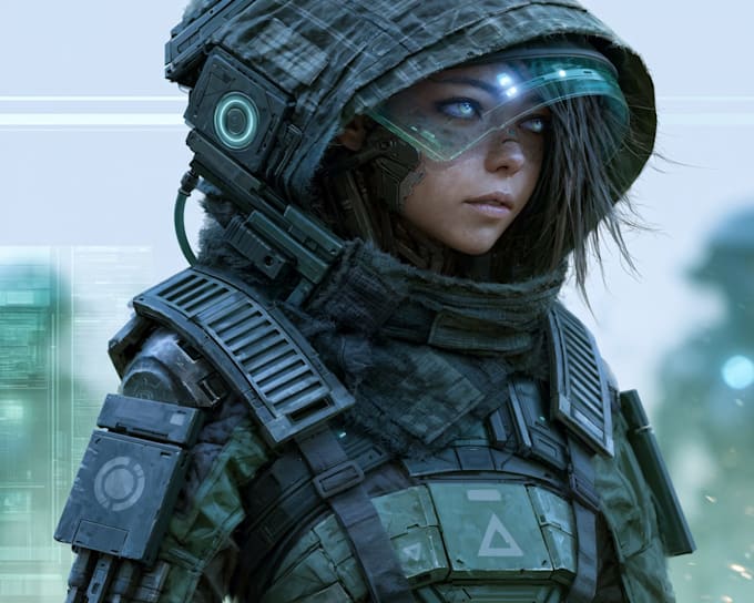 sci fi character illustration or sci fi character