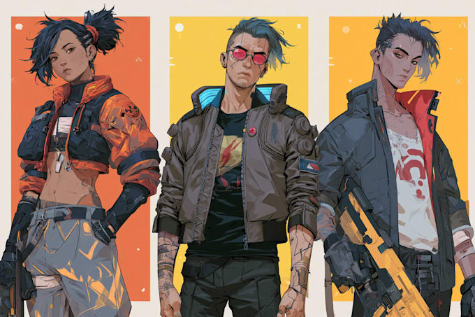 design anime character , cyberpunk character