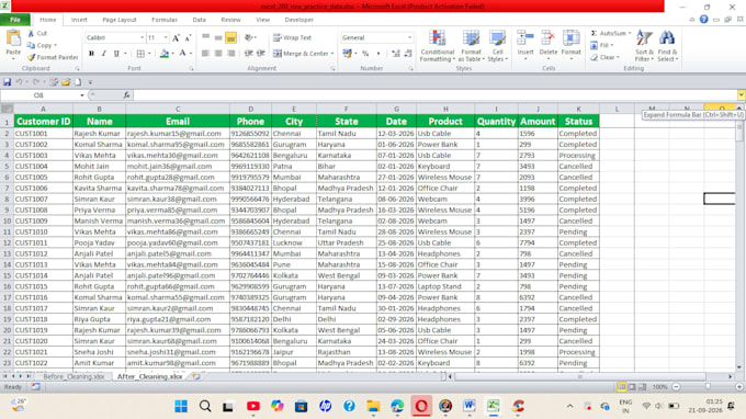 do excel data cleaning and formatting