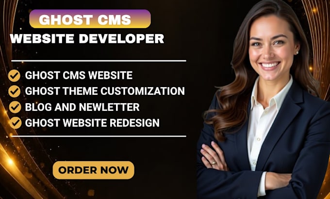 design a professional ghost cms website, blog and newsletter