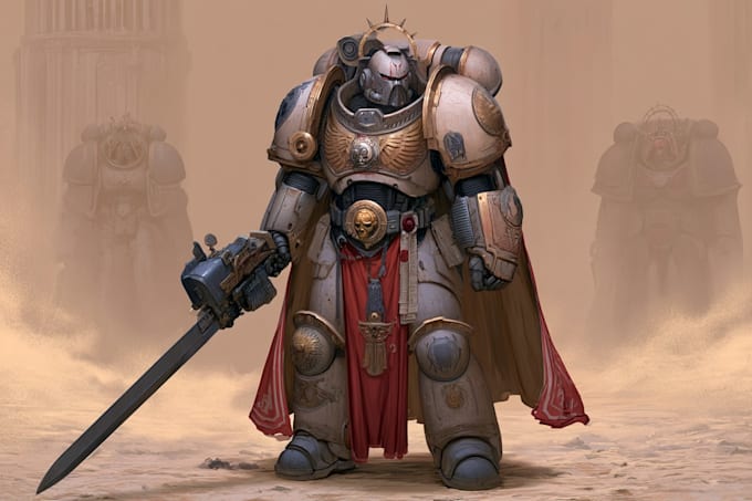 illustrate a warhammer 40k character
