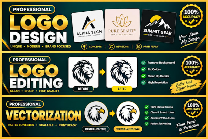 do logo design, editing and vectorization