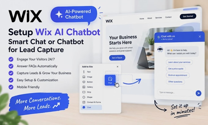 setup wix ai chatbot smart chat or chatbot for lead capture