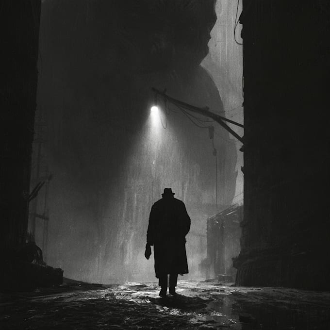 make noir horror and dark comic book illustrations