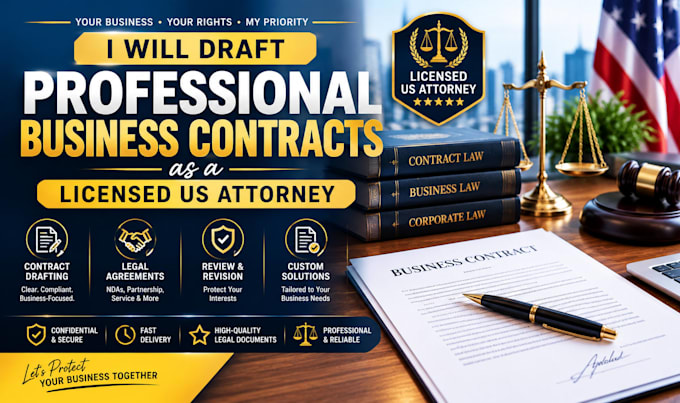 draft professional business contracts as a licensed US attorney