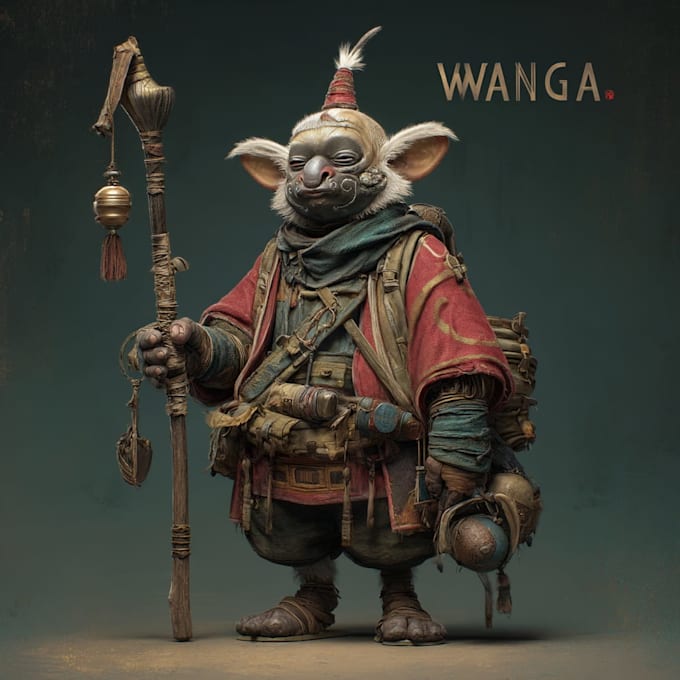 create fantasy character concept art and design