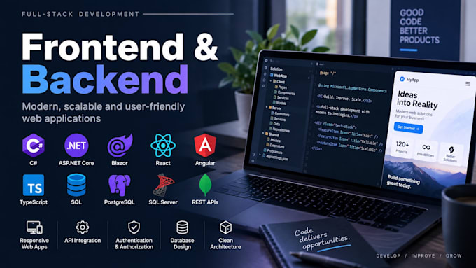 develop and fix asp net core and blazor web applications