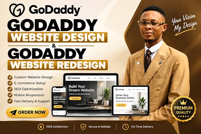 design redesign godaddy website design develop godaddy website seo ecommerce