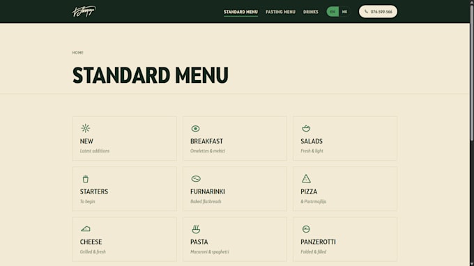build a bilingual restaurant website with a language switcher