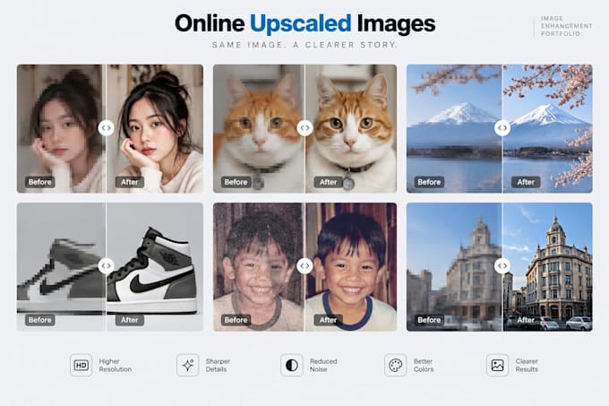 upscale, enhance and improve your low resolution images