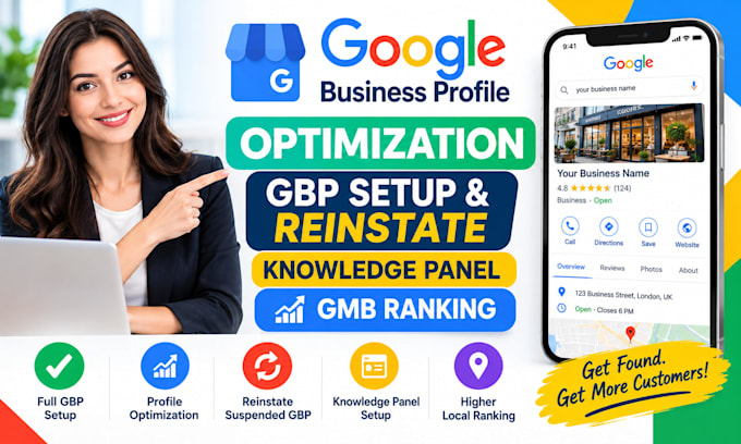 gbp optimization google my business setup reinstate knowledgepanel gmb ranking