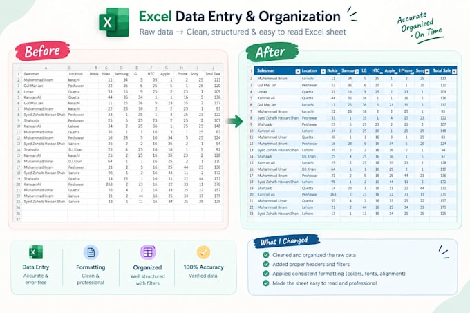 do excel data entry, copy paste, and data formatting