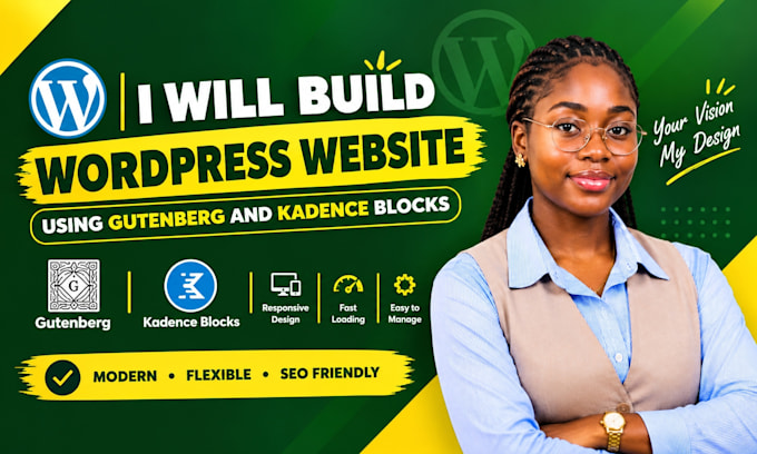 build wordpress website using gutenberg and kadence blocks