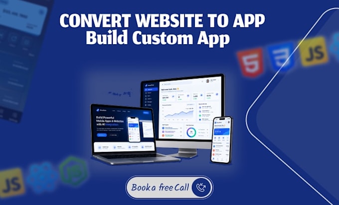 develop or convert your website to responsive android ios mobile app or saas