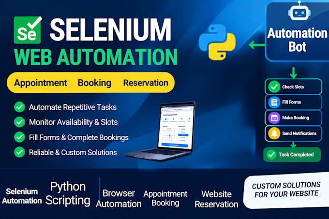 build appointment booking bot, reservation bot and availability monitoring bot