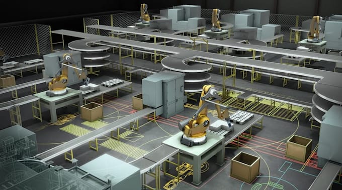 remodel 3d logistic warehouse, factory layout,industrial space render, revit bim