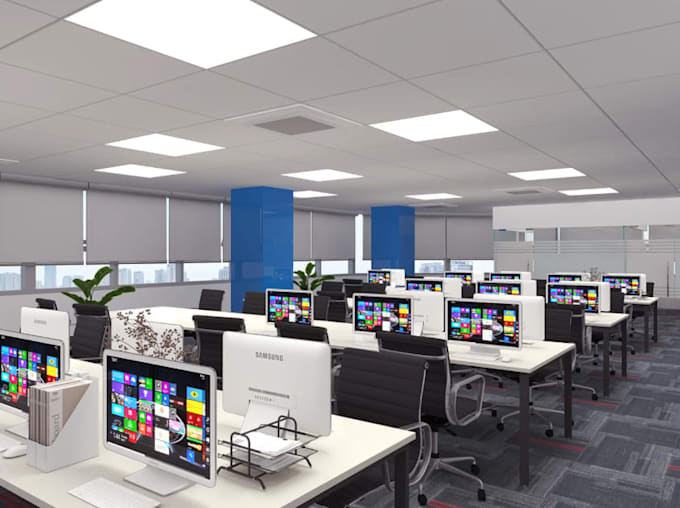 be your restaurant space planner, industrial office interior,3d workspace render