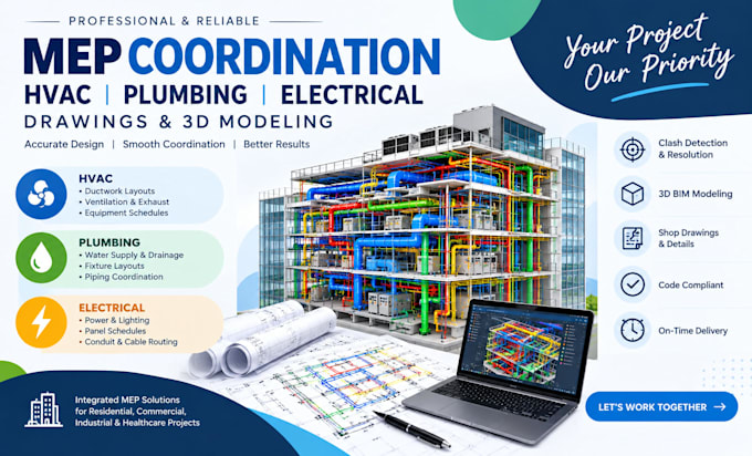 mep coordination hvac plumbing and electrical drawings
