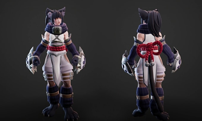 do custom stylized 3d game character model for games animation and 3d modeling