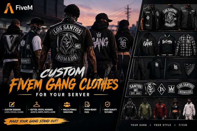 make custom fivem gang clothing and mc vest