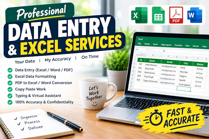 do data entry, excel data cleaning and copy paste work