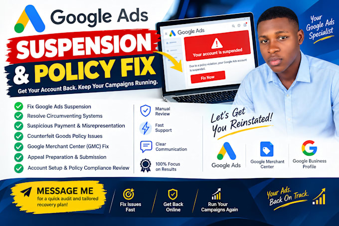 fix google ads suspension circumventing system policy violation appeal