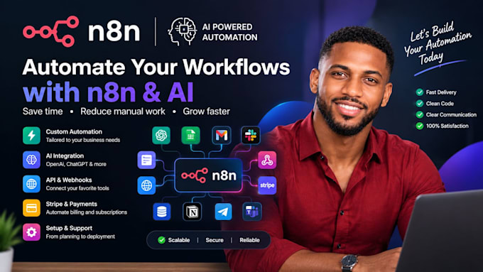 build custom n8n automation workflows, zapier ai agents and API integrations