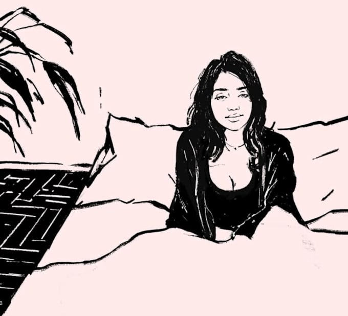 draw a custom digital portrait illustration in procreate