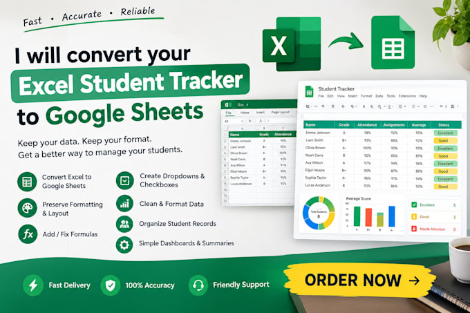 convert your excel student tracker spreadsheet to google sheet