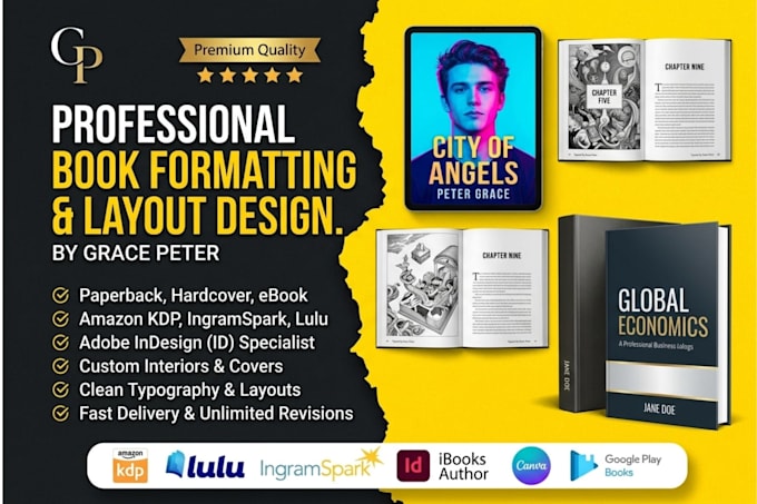 do adobe indesign bookformatting magazine layout brochure design amazon kdp book