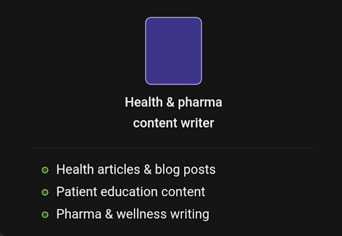 write medical and health content articles