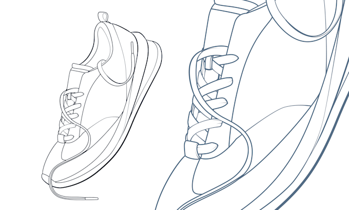 draw minimalist sneaker vector art