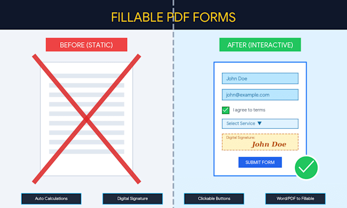 create interactive fillable pdf form