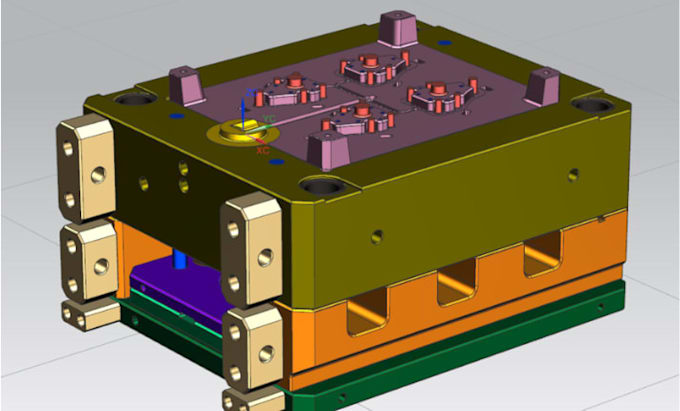 3d mold design for die casting, metal mold, manufacturing and renderings