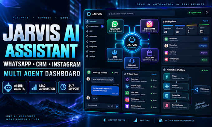 setup jarvis ai assistant dashboard whatsapp crm instagram multi ai sub agents