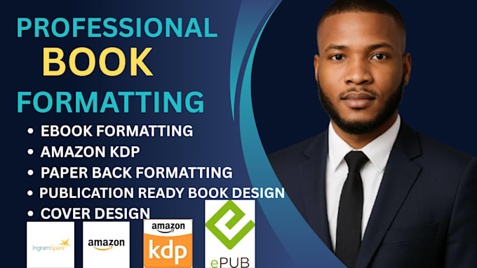 provide professional book formatting, layout design and publishing setup for KDP