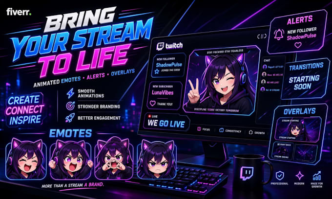 create animated twitch emotes, stream alerts, transitions and overlays