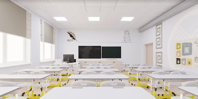 design similar modern school interior concepts, educational facility, classroom