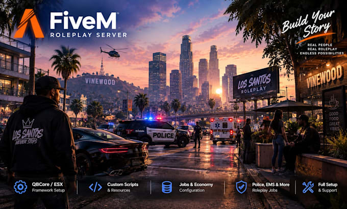 build a custom fivem roleplay server with qbcore esx scripts and setup