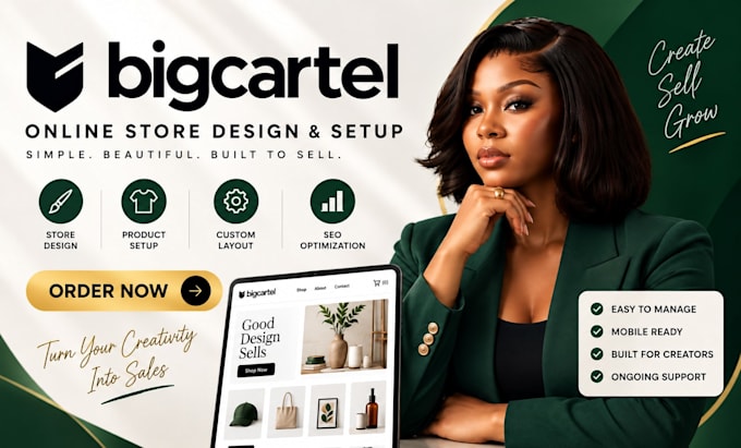 design, redesign, setup, fix big cartel, ecwid, bigcommerce opencart shopify