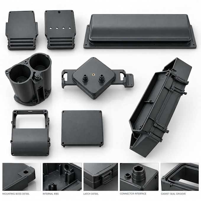 design 3d cad models and stl files for plastic enclosures and electronic housing