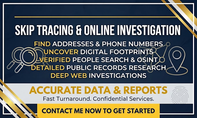 do skip tracing and online background investigation