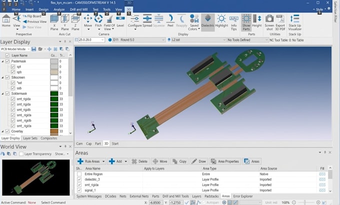 create flex pcb design, rigid flex, multilayer wearable pcb and gerber files