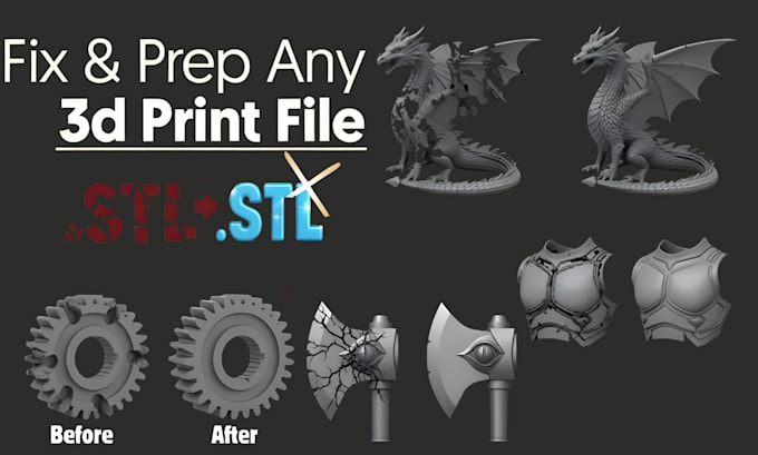 repair and fix your stl file for 3d printing