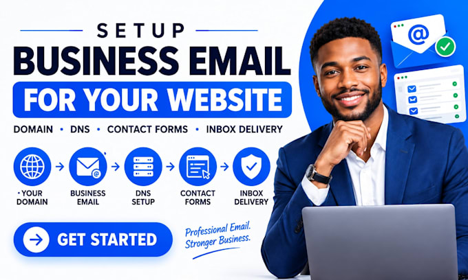 setup business email for your website, domain dns, contact forms, inbox delivery