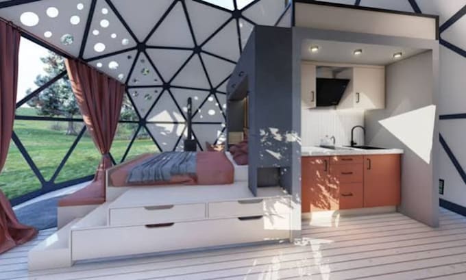 design goedesic home, 3d projection and immersive projection