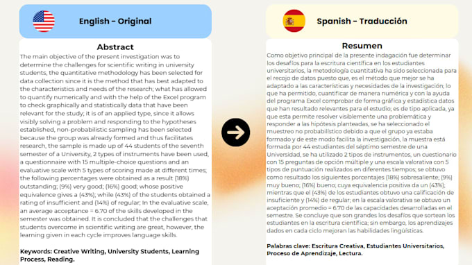 translate english and spanish texts