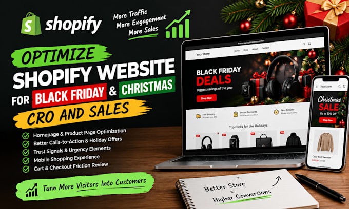 optimize shopify website for black friday christmas sales and cro